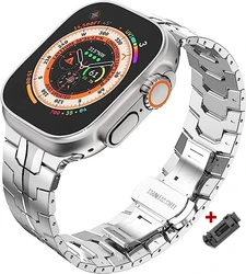 Titanium Orange Stainless Steel Bracelet for Smartwatch - Bold and Stylish Strap (Silver)
