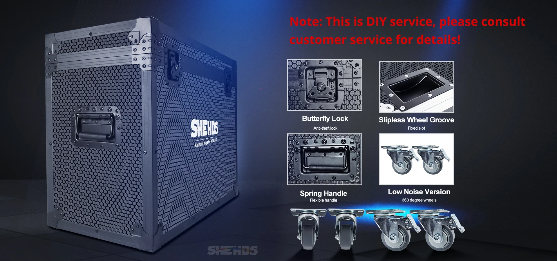 SHEHEDS 4x40W RGBW LED Zoom & Strahl & Waschen Kleine Bienen Augen 180W Strahl Moving Head Licht für Dance Party TKV Bar DJ Disco Hochzeit – Detail 17