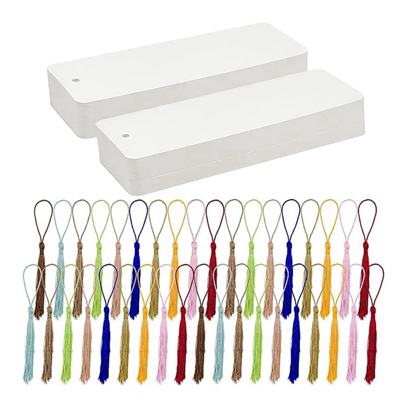 

Set Of 100 Bookmarks Crafting Material Pack With Colorful Tassels For DIY And Gift Tags