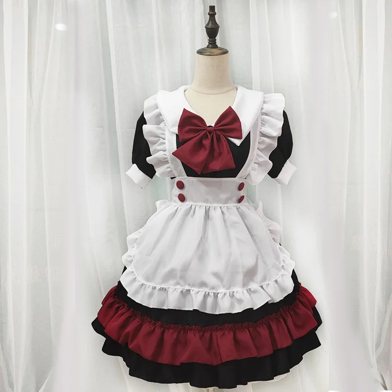 

Halloween Vampire Little Devil Maid Lolita Gothic Black Red Maid Cosplay Anime Role-playing Costume Dress