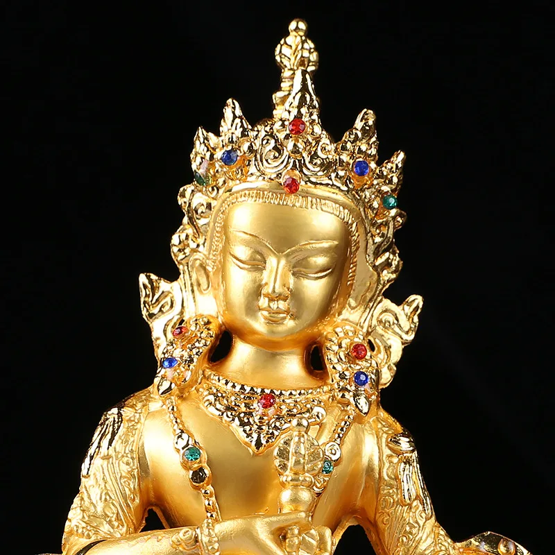 

Buddhist Articles, Buddha Statues, Imitation Nepalese Crafts Exquisite Vajrasattva Buddha Statue Alloy Inlaid Gemstone Ornaments