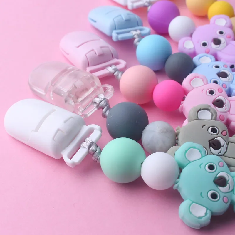 Baby Pacifier Clips Pacifier Chain Silicone Beads Holder Infant Feeding Teething Chew Toys Dummy Clips pacifier chain,pacifier clip,pacifier accessories,teether clip,baby silicone accessories