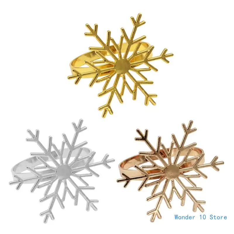 

Alloy Snowflake Shapes Napkin Buckle for Wedding Dining Table Parties Decoration