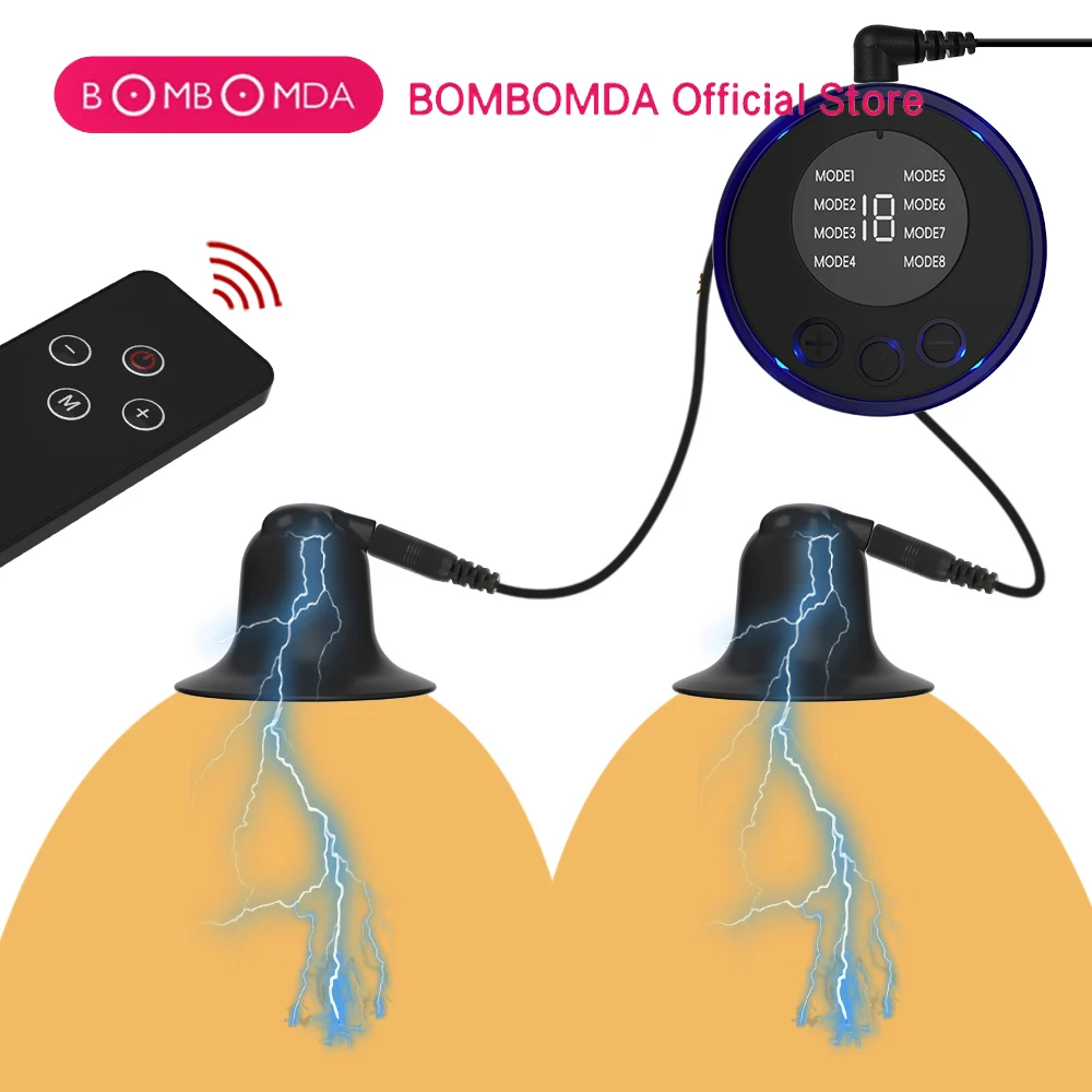 Sex Toys Electric Shocker Nipple Sucker Clamps Electro Stimulator Nipples Pussy Breast Clit Masturbator Bdsm