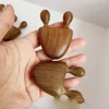 1PCS Green Sandalwood Facial Massage Comb Wooden Handle Piece Green Sandalwood Nose Eye Massage Small Snail Comb 3