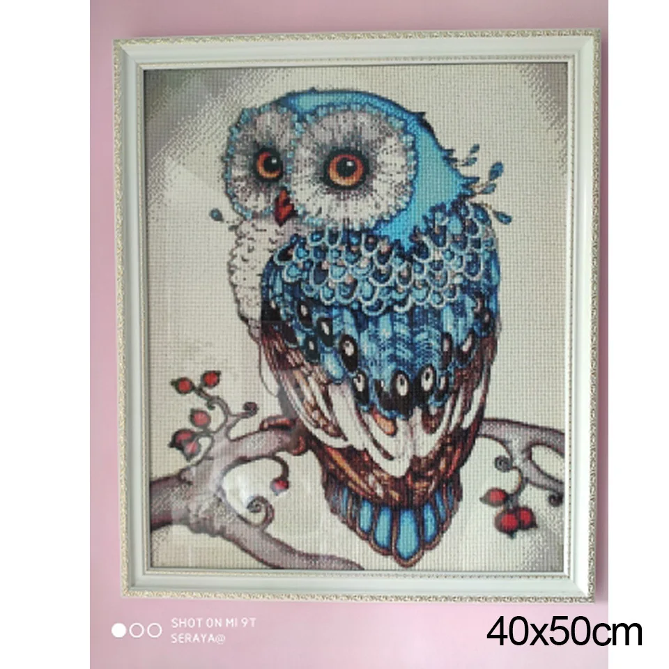 AZQSD 5D Diamond Mosaic Owl Needlework DIY Full Sets Diamond Embroidery Animal Picture Of Rhinestones Home Decor