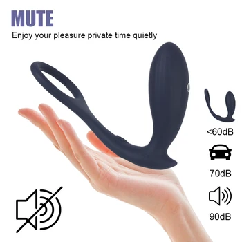 Electric Shock Anal Vibrator Penis Ring Delay Ejaculation Ring Wireless Remote Butt Plug Prostate Massager Sex Toys for Men 4