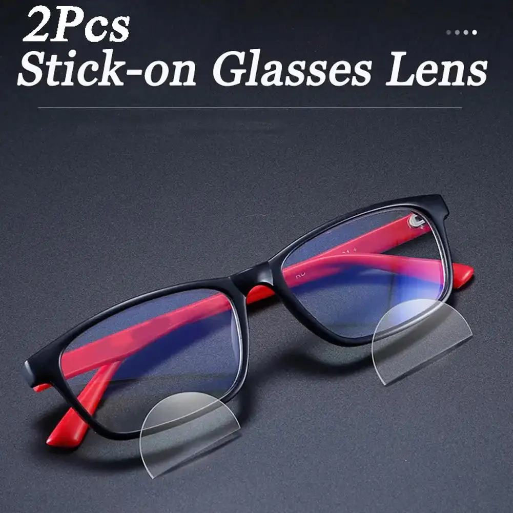 2pcs Stick-on Reading Glasses Lens Liquid Silicone Bifocal Presbyopic Lenses Magnification Bifocal Lenses +100 to +350 6