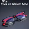 2pcs Stick-on Reading Glasses Lens Liquid Silicone Bifocal Presbyopic Lenses Magnification Bifocal Lenses +100 to +350 6