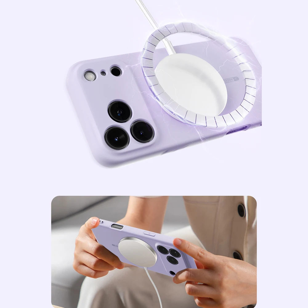 Magnetic Wireless Charging Liquid Silicon Protective Case