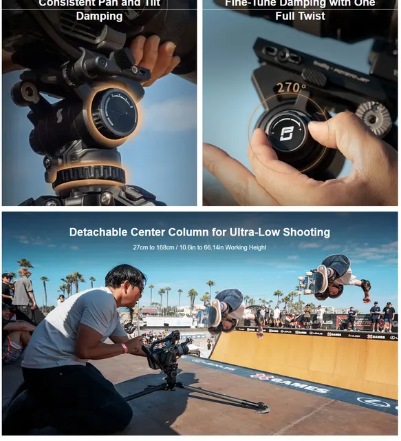 SmallRig Treppiede Idraulico In Fibra Di Carbonio - Per Videocamera, Leggero E Professionale - Foto 9