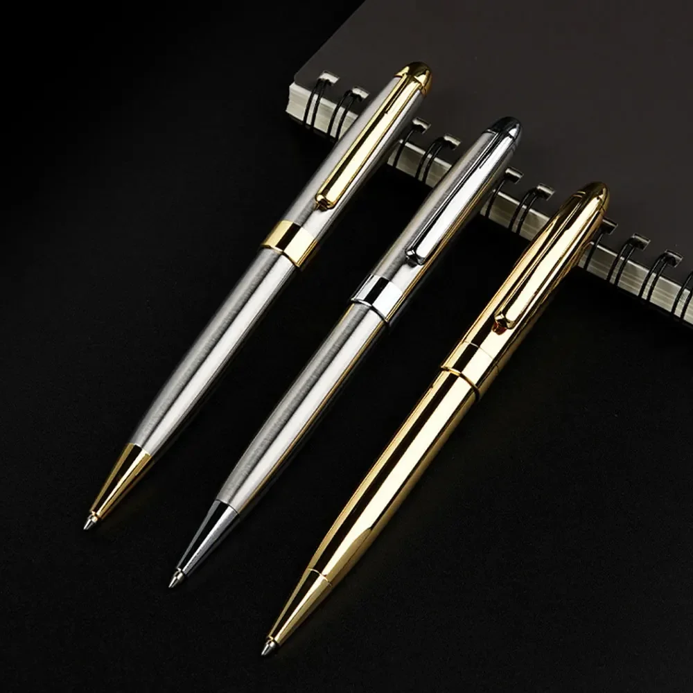STONEGO Twist-Kugelschreiber, einziehbarer Kugelschreiber aus Edelstahl, glatte Gel-Tinte, mittlere Spitze, 1,0 mm schwarze Tinte, austauschbare Mine – Detail 1