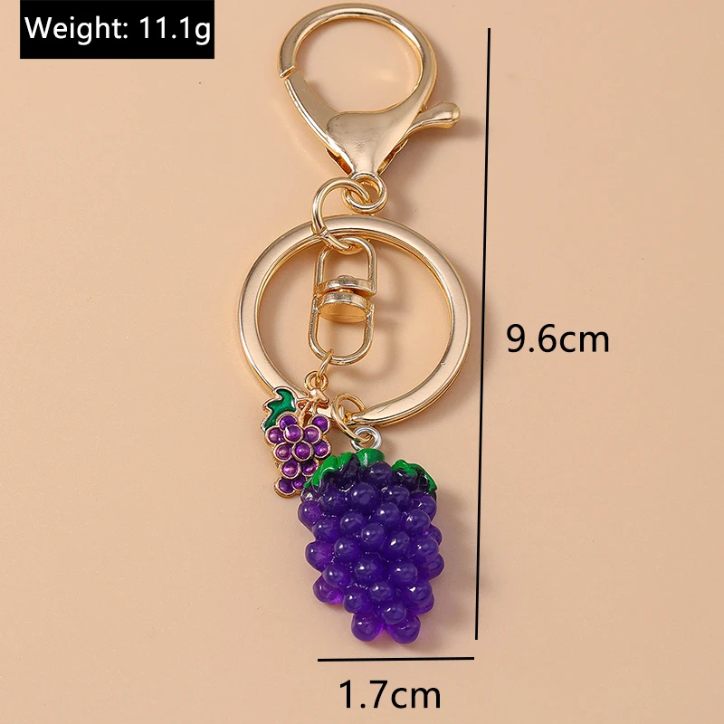 Niedliche Harz Simulation Frucht Kirsche Schlüssel bund Chili Schlüssel ring Anhänger für Frauen Mädchen Handtasche Zubehör DIY Schmuck Geschenk – Detail 4
