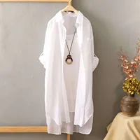 Basic Long Sleeve Shirt For Women Front Button Classic Collared Plain Parisian White Shirt Spring Summer Chic Tops Korean Outfit 1
