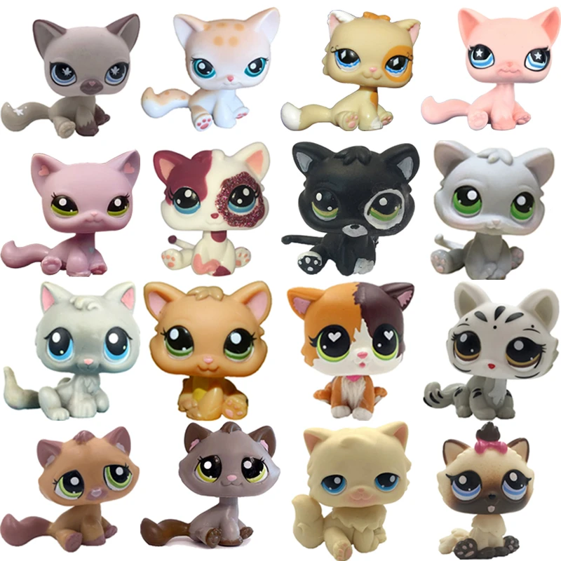 LPS CAT Rare Pet Shop Cute Toys Cat Mini Short Hair Standing Grey 5