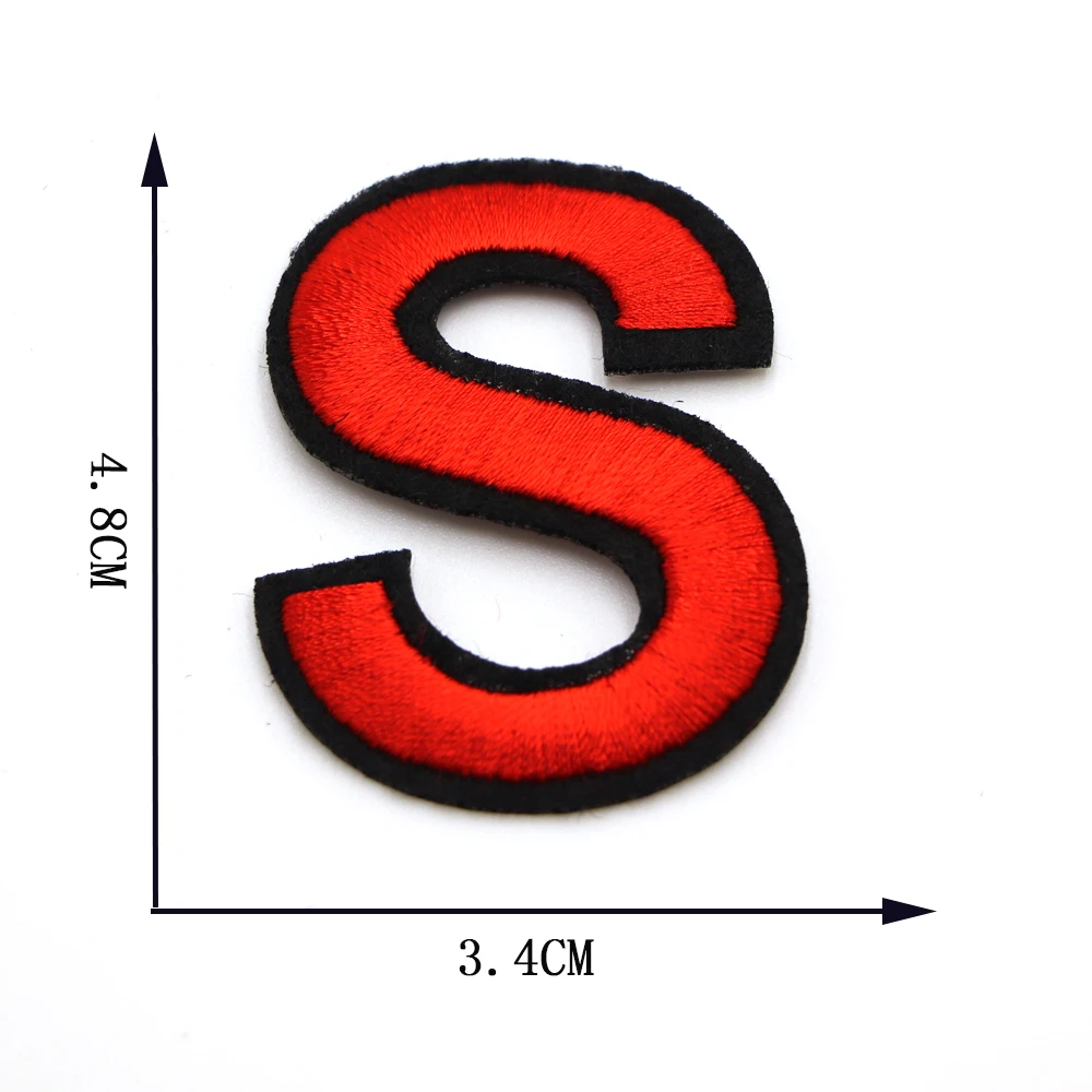 Schwarz Rot Gestickte Buchstaben Eisen Auf Patch Alphabet Patches Applikation Für Kinder Kleidung Taschen Nähen Name Logo Diy Abzeichen Patch – Detail 24