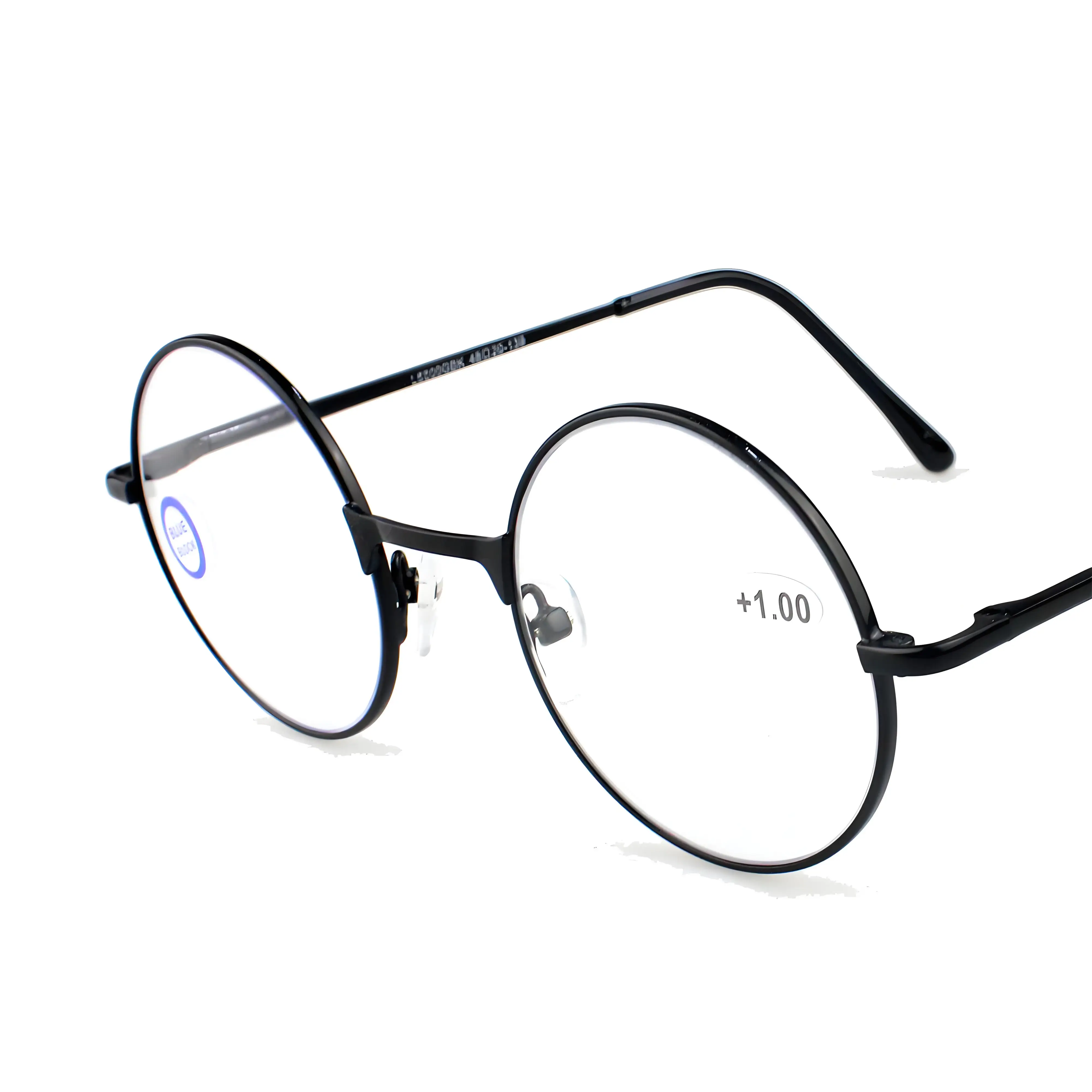Runde Vintage-Lesebrille aus Metall mit blauem Licht blockierend – leichte Anti-Augenspannungs-Lesebrille für Männer und Frauen