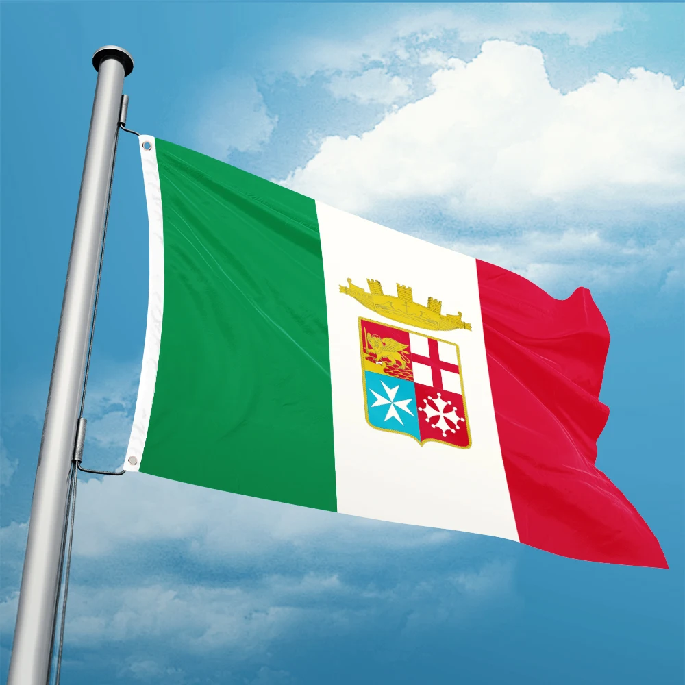 Italia Naval Ensign Flag 3Ft X 5Ft Poliestere Bandiera Di Volo 150*90 Centimetri Bandiera Personalizzata All'Aperto