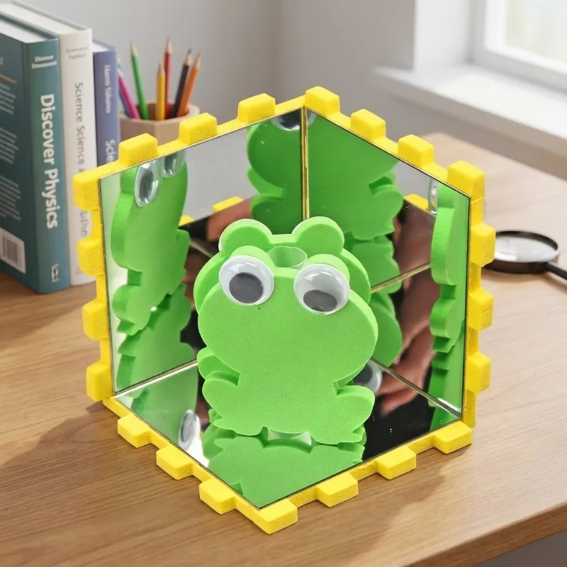STEM 3D 조립 다면체 거울 물리학 실험 장난감 과학 교육 도구 학생 훈련 수업 교육용 제작 키트