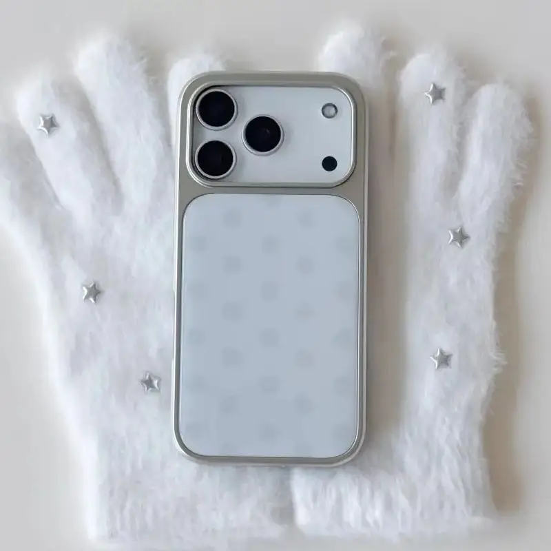 Korean Minimalist Blue Polka Dot Y2K Design Phone Case