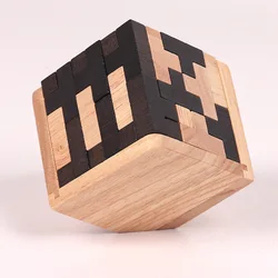 Playful Wooden IQ Puzzle Cube - Engaging Educational Toy (1pcs)