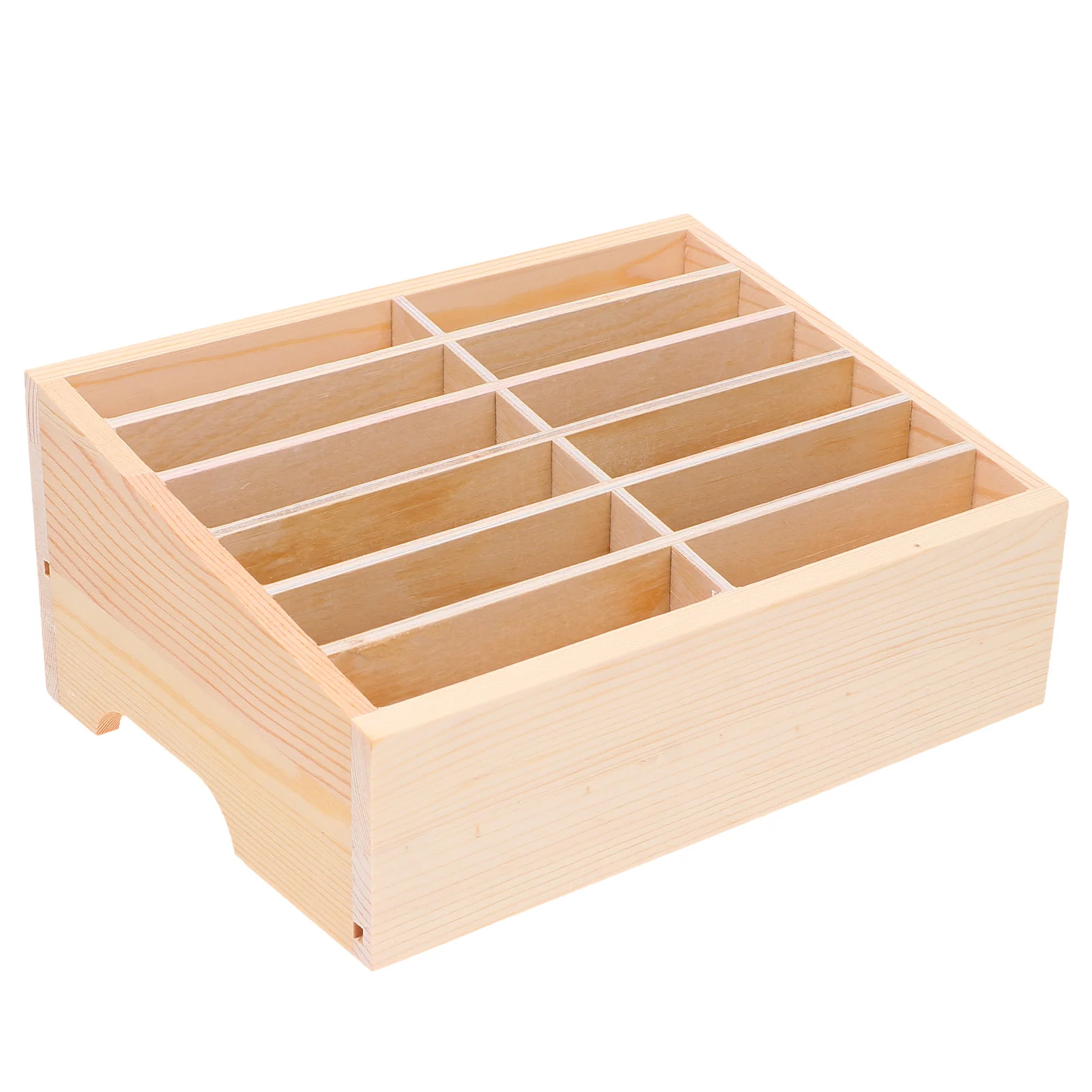 

Cell Storage Box 12- Grid Wooden Mobile Desktop Organizer Storage Box for Classroom Office