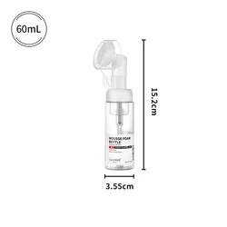 Foaming Pump Bottle with Silicone Brush Head for Face Cleansing - Available in Multiple Sizes (60ml)