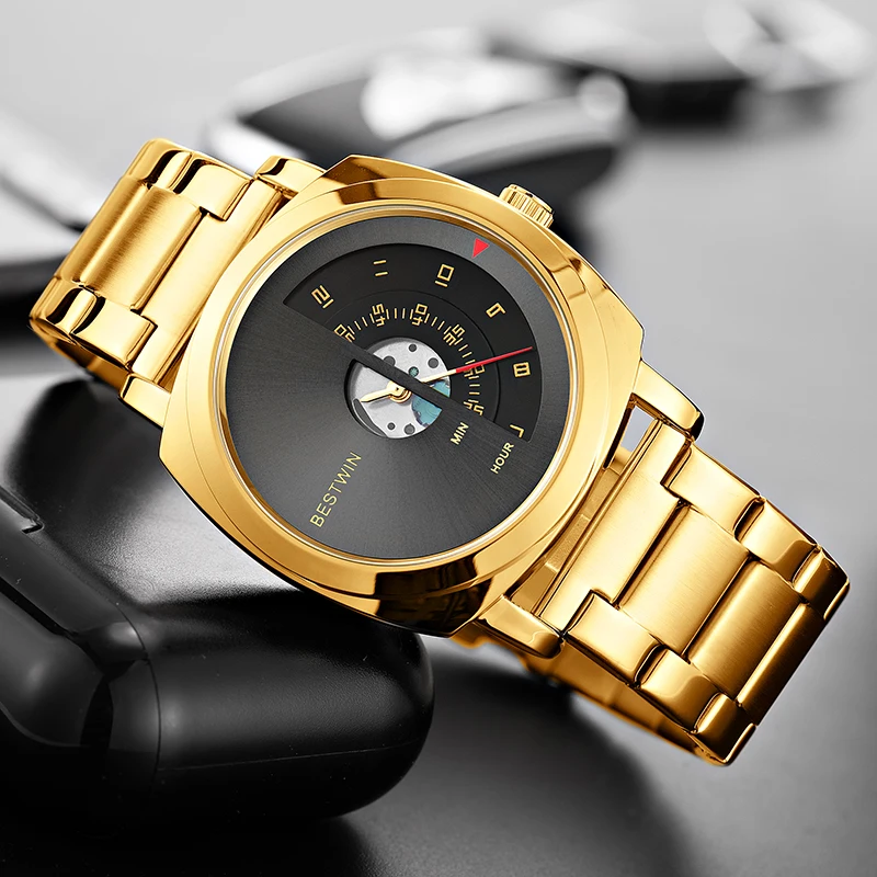 The New Golden The Fashion Business Top Luxury Brand Quartz Watch men Glass, Stainless Steel The oval Waterproof
