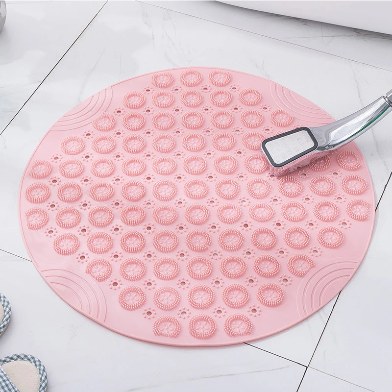 Round Pvc E Bathroom Mat Hydrophobic Suction Cup Mat Bathroom Mage Mat 53 X 53 Cm