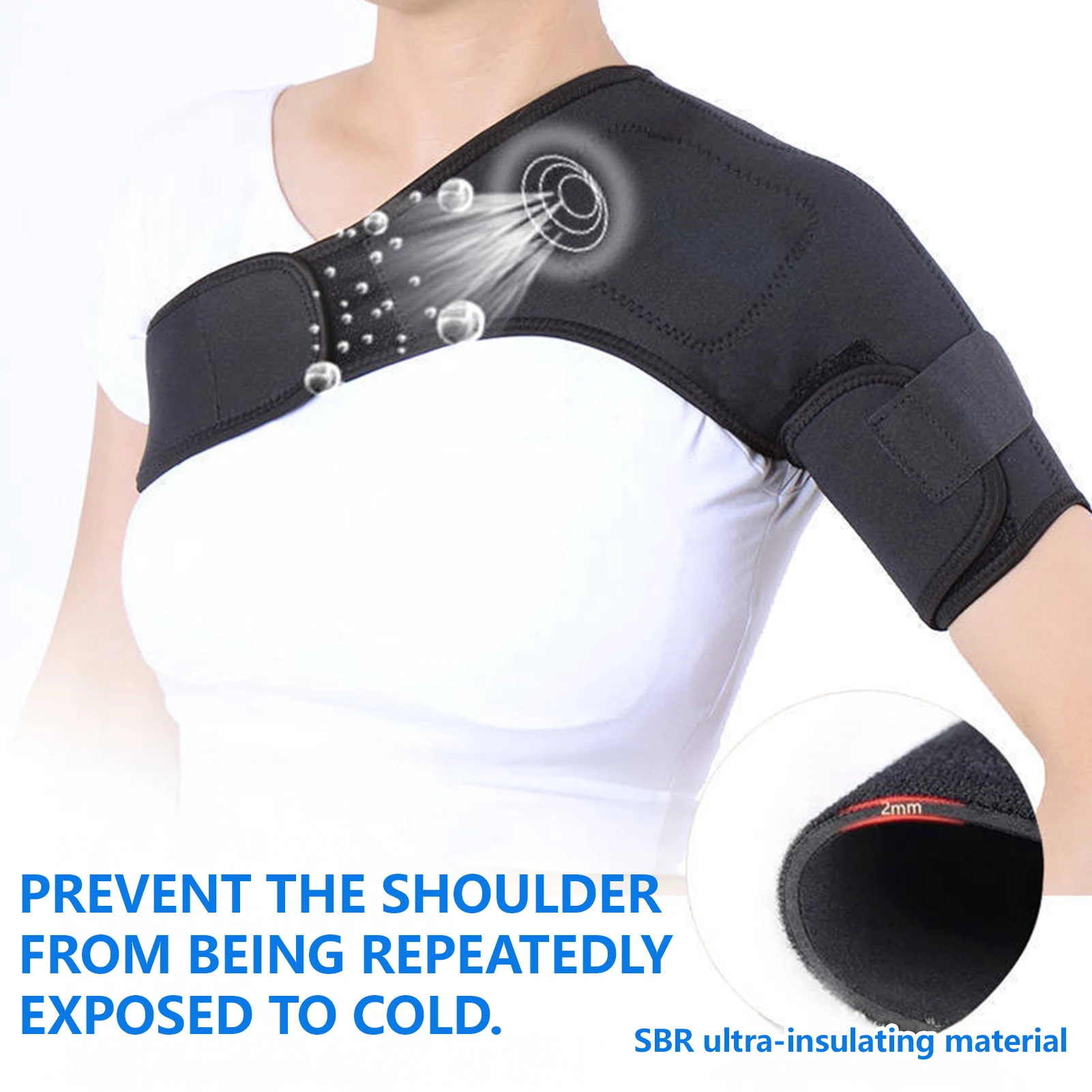 Shoulder Massager Brace Adjustable Shoulder Massager Brace Cervical Pain Relief Self-heating Muscle Relaxation Pads For Joint Pain Relief Physiotherapy