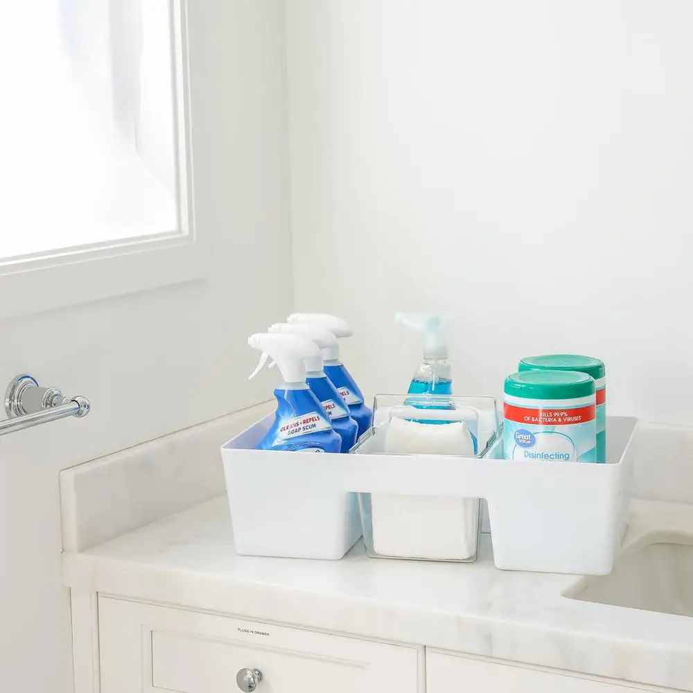 Cleaning Essentials Organizer Jumbo Wipes Compatible Removable Inner Caddy Extra Large Size 6 Bottles Fit Storage Caddy Kit