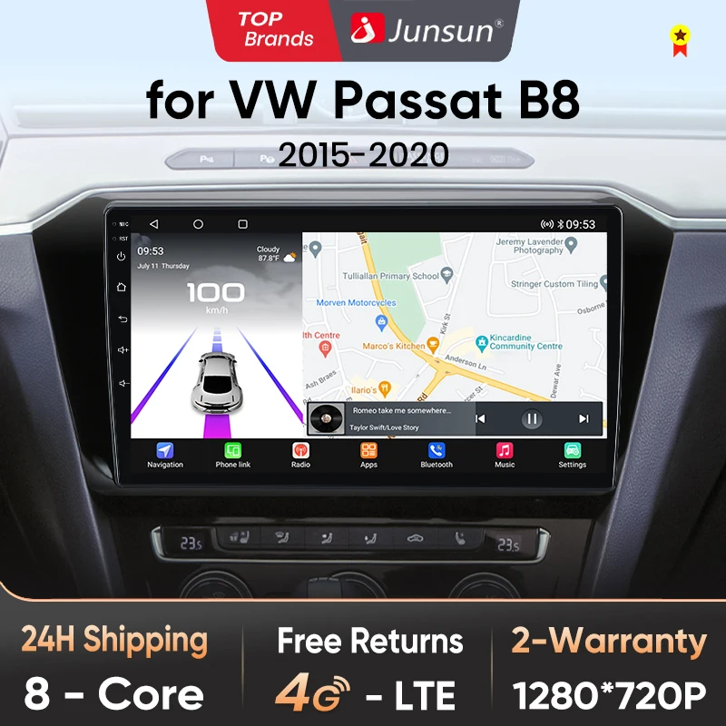 Junsun Qualcomm chip 8-Core Android 13 Car Radio For VW Volkswagen Passat B8 CarPlay Autoradio Screen Multimedia
