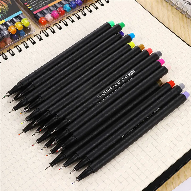 12pcs Journal Colored Fine Point Pens Fineliner Pen for Note Taking  Calendar Agenda Bullet Journaling Art Project Office Supply - AliExpress