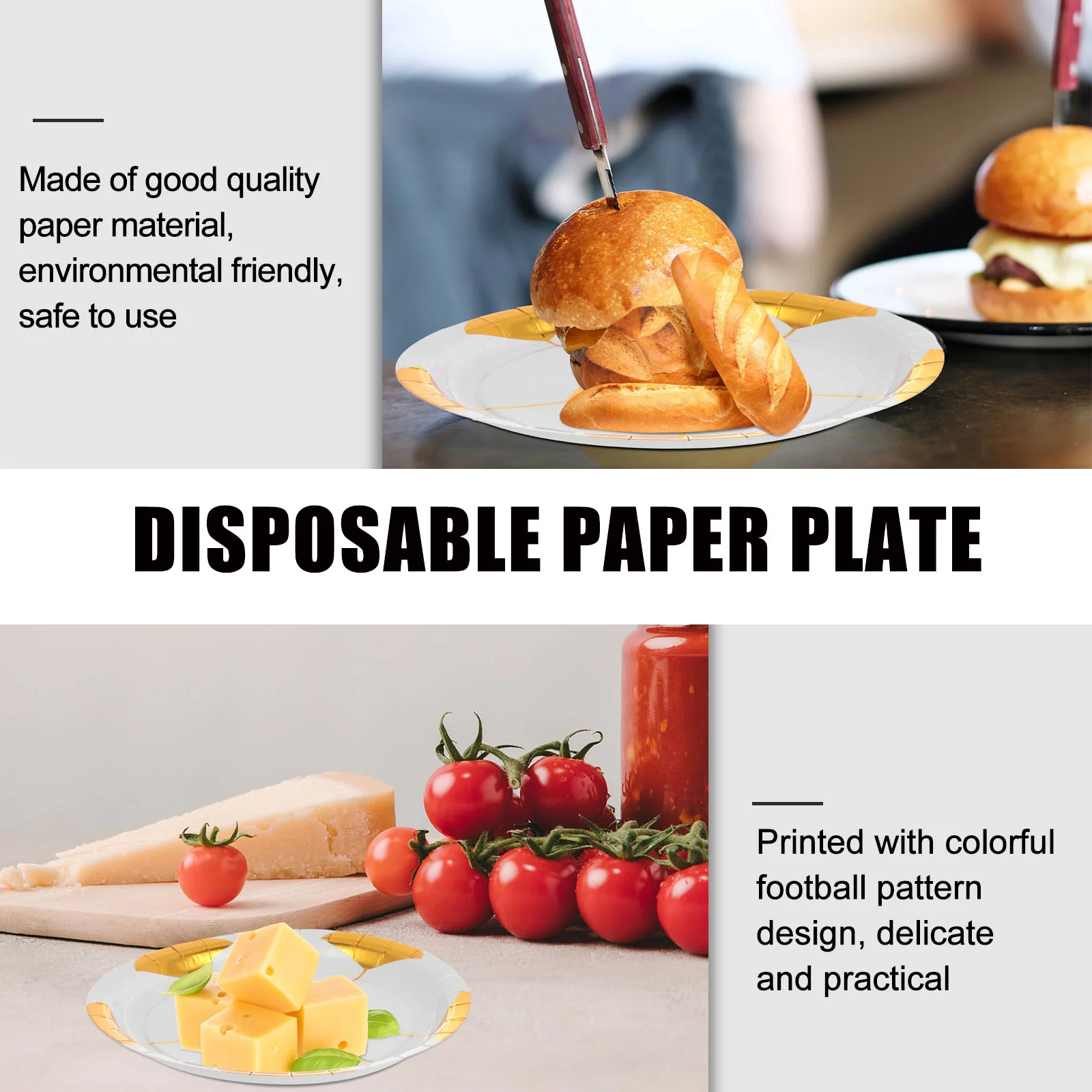 16 Pcs Decorate Disposable Plate Banquet Basting Spoon Serve Paper Party Tableware