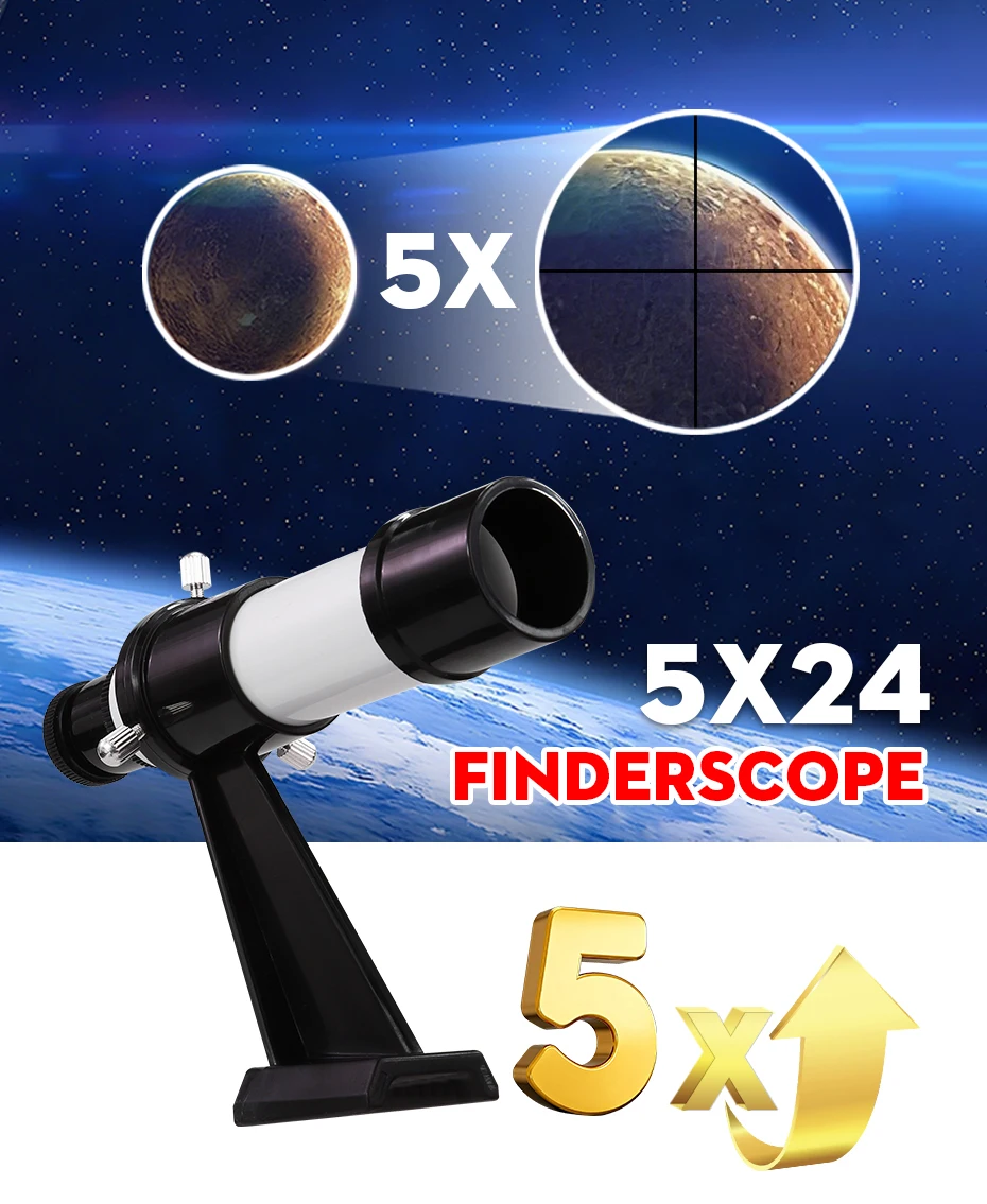 Datyson 5X24 Optischer Sucher mit Fadenkreuz, Durchgangssucher für Teleskope, Sternzeiger für Astronomie – Detail 1