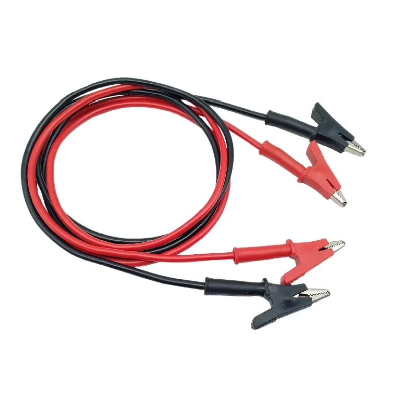 Clipe Jacaré Vermelho e Preto 1m Longo Braçadeira Elétrica Isolados Teste Chumbo Cabo Par Pcs