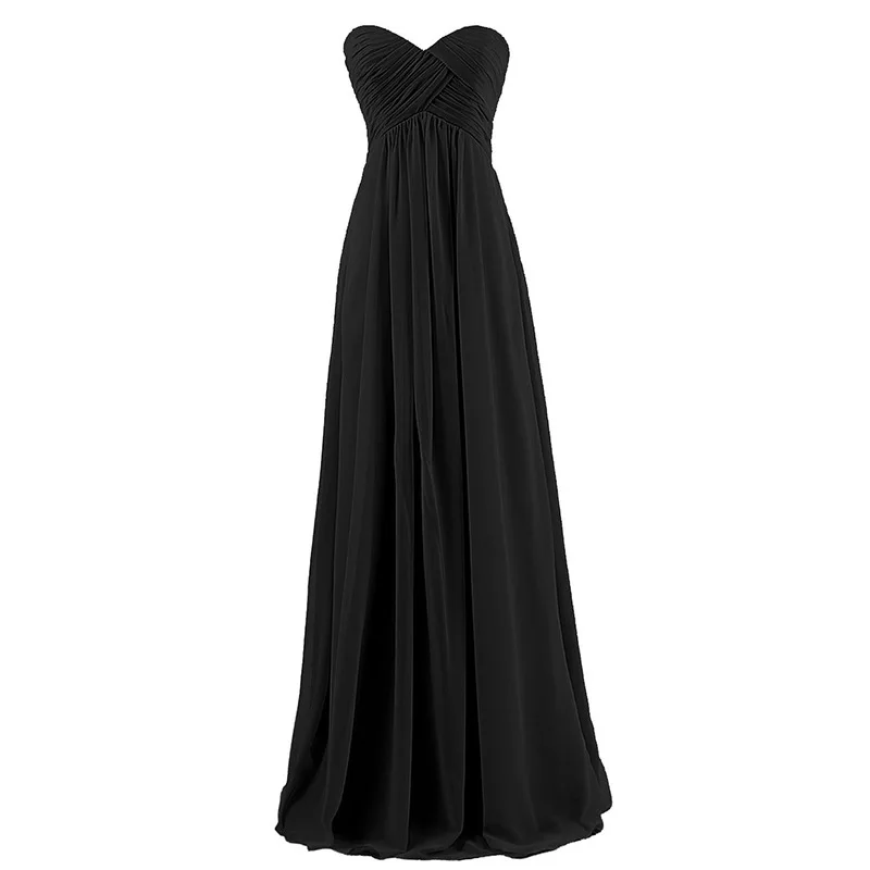 A Line Chiffon Pleat Elegant Strapless Sweetheart Bridesmaid Dresses Wedding Party Evening Formal Prom Robe De Soiree Zipper images - 6