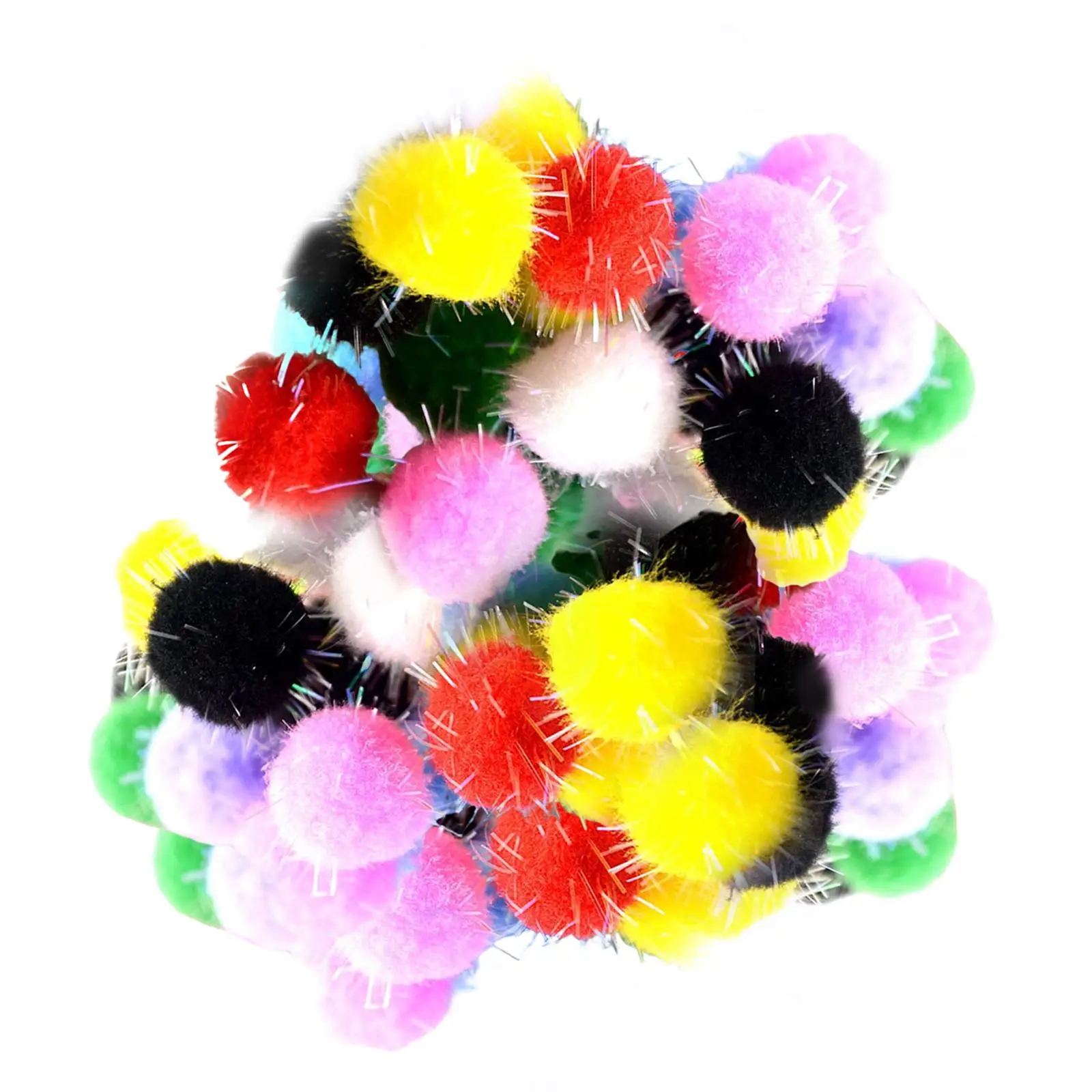 100x Multicolor pompoms Charms kids children toy Assorted Balls for Jewelry Making Arts Crafting