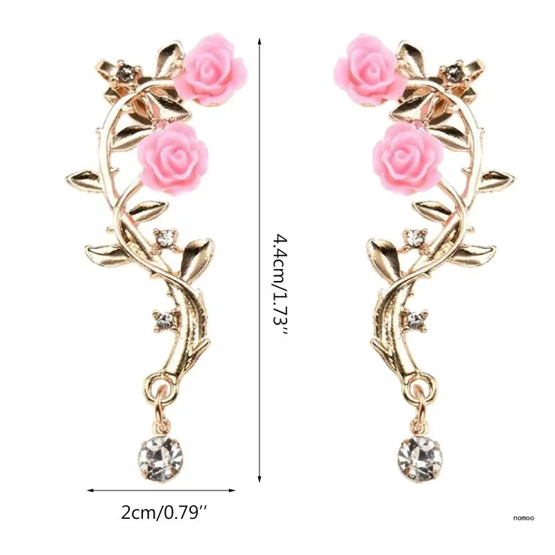 Retro Flower Crawler Earrings Metal Ear Cuff Earring for Women Girl Teen for ear clip earrings,clip earrings