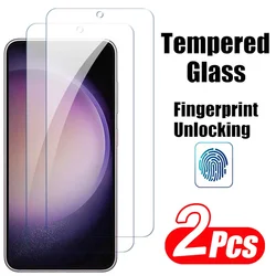 Fingerprint Unlocking Tempered Glass Screen Protector - 2 Pack - High Definition (For Samsung S23 Plus)