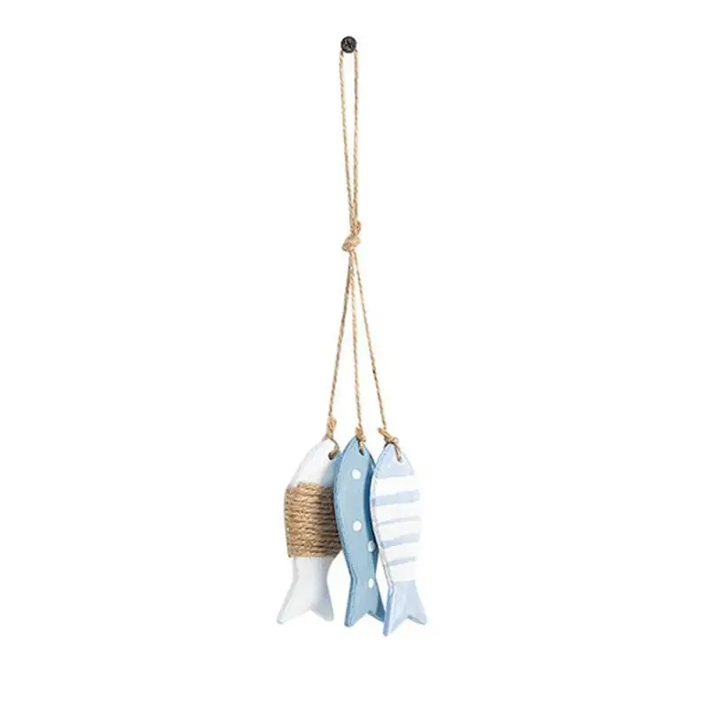 Fish Outdoor Decor String Wooden Fish Cast Nets For Decoring For Kindergarten