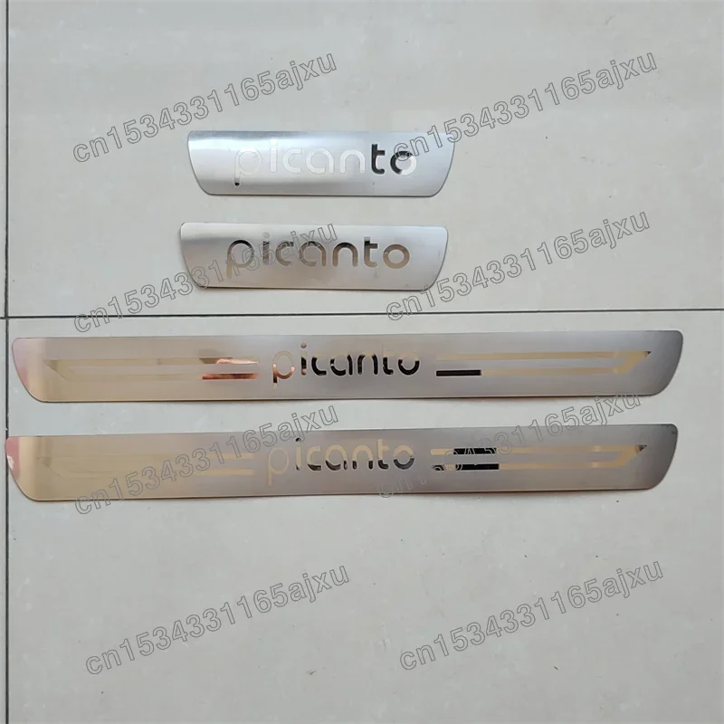 For Kia Picanto 2015 Stainless Steel Door Sill Scuff Plates cover Trim Car Accessories