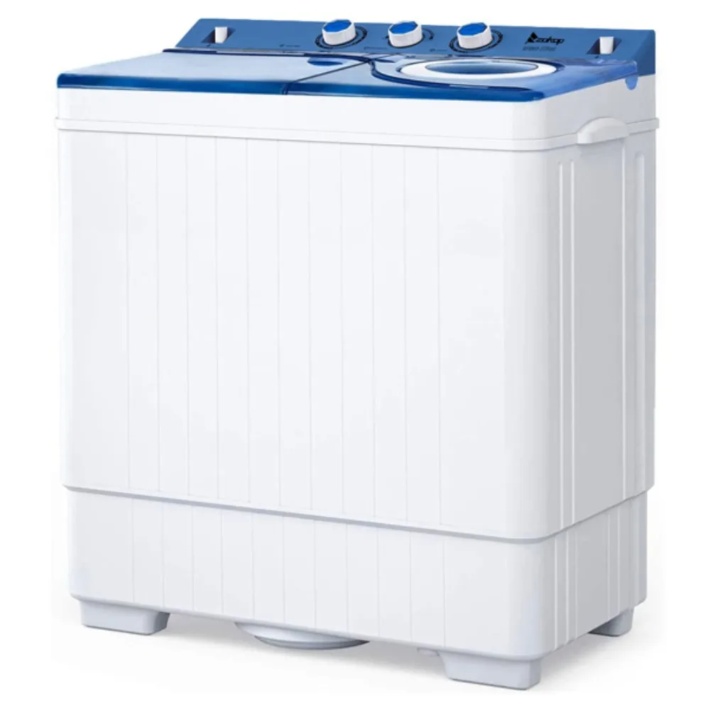 Washing Machine, with Built-in Drain Pump 26Lbs Semi-automatic for Apartment, Dorms, RVs, Camping and More, Washing Machine