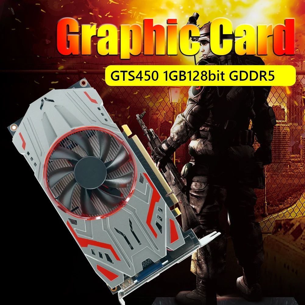 Graphic Card GTS450 1GB 2GB GDDR5 128bit Desktop Gaming Video Cards PCI-express2.0 VGA DVI HDMI-compatible With Cooling Fans