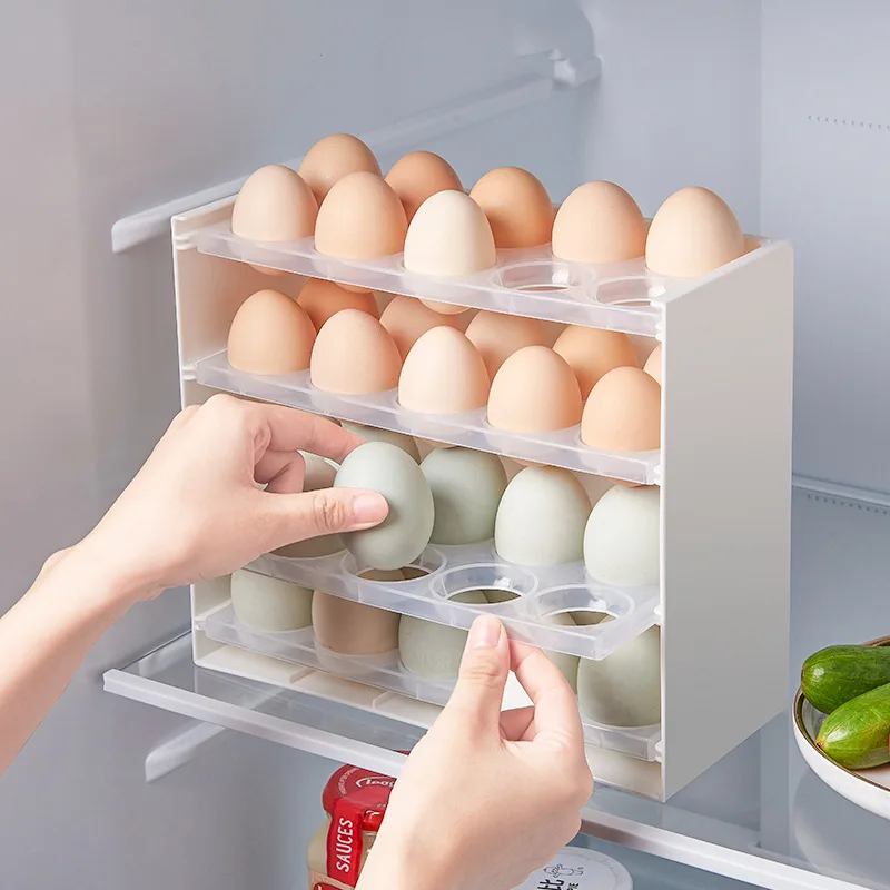 Egg Box Storage Box Side Door of Refrigerator 30/20 Grid Kitchen Organizer