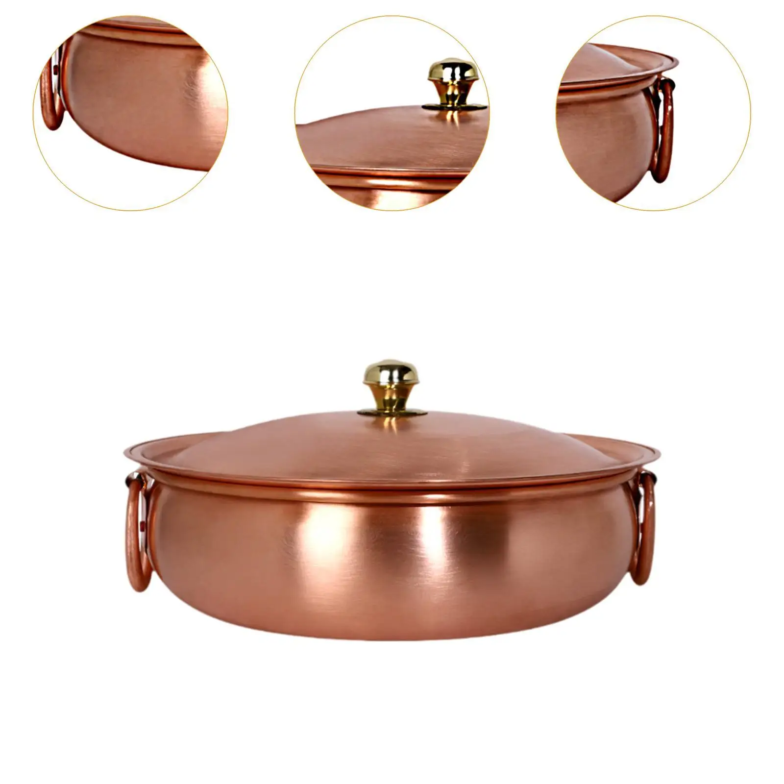 Copper Chafing Dish Ramen Pot Thick Traditional Soup Pot Copper Hot Pot Cooking Copper Chafing Dish Ramen Pot Thick Traditional Soup Pot Copper Hot Pot Cooking