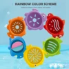 Toddler Stacking Bath Toys, Random Colors Cups Basket Summer Water Bathroom Beach Game Gifts for Boys and Girls Some Part Random 5