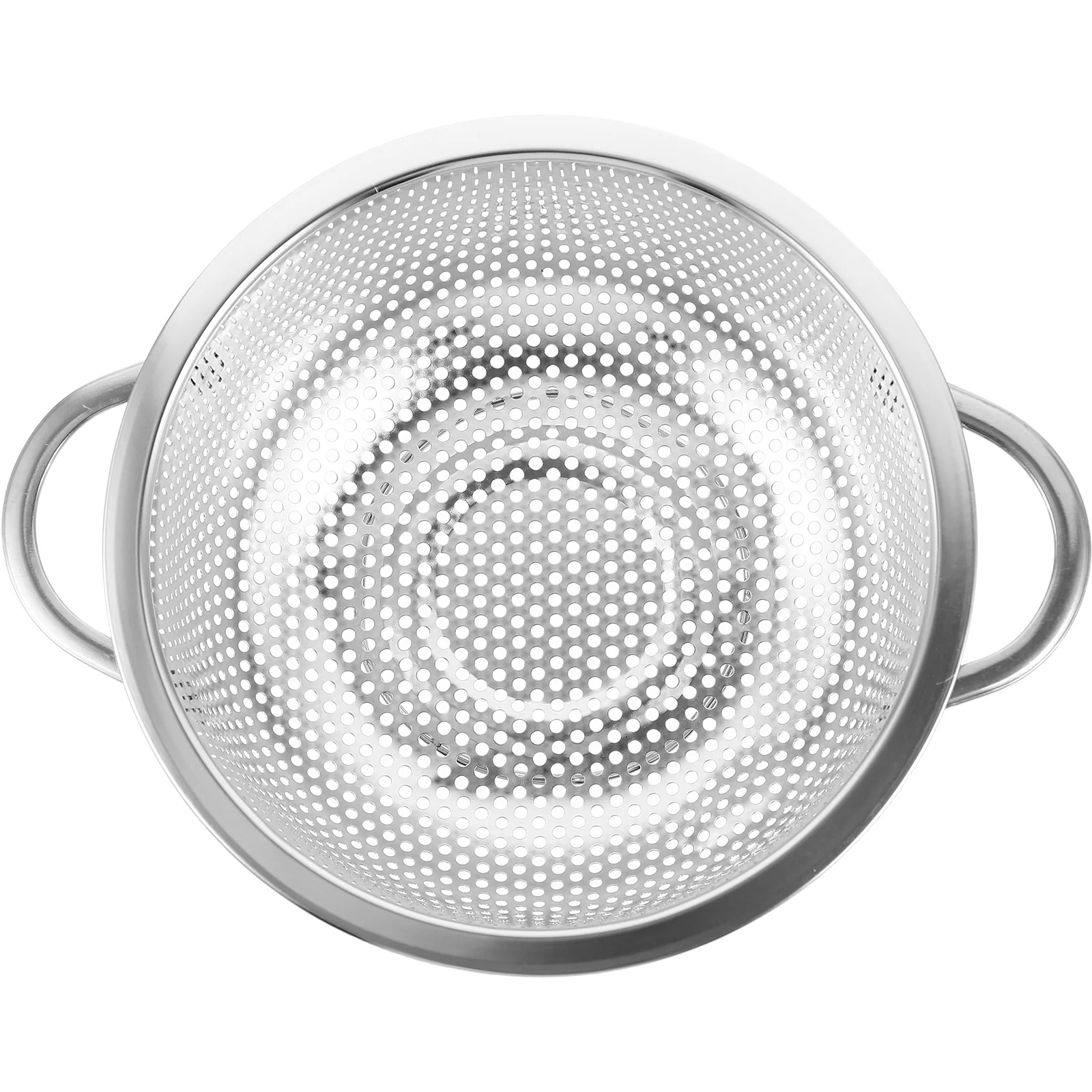 

Stainless Steel Strainer Colander Rice Sieve Fruit Vegetable Washing Basket with Handle for Home Kitchen ( Silver 16 5cm )