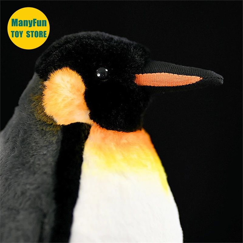King Penguin Plush Toy High Fidelity Emperor Penguin Plushie Penguin Peluche Lifelike Stuffed Animals Simulation Doll Kawai Toys 3