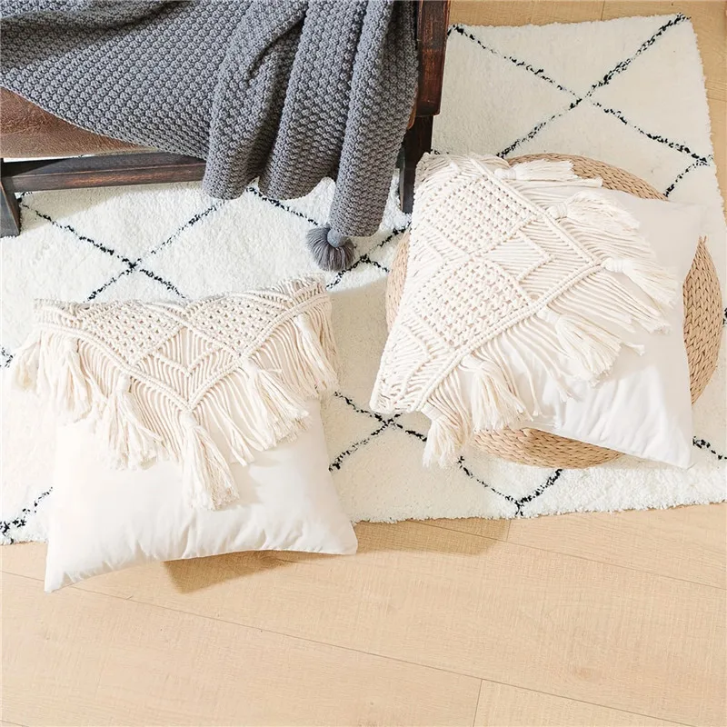 Boho ���� ħ�� ���Ŀ� ���� �޸� ��� ������ ���� Ŀ��, ����ڽ� ���� ����Ƽ�� ������, 45x45 Ȩ ���